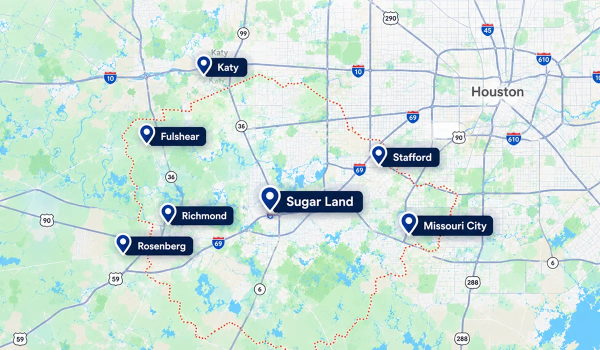 Our Service Areas Across Greater Houston 01