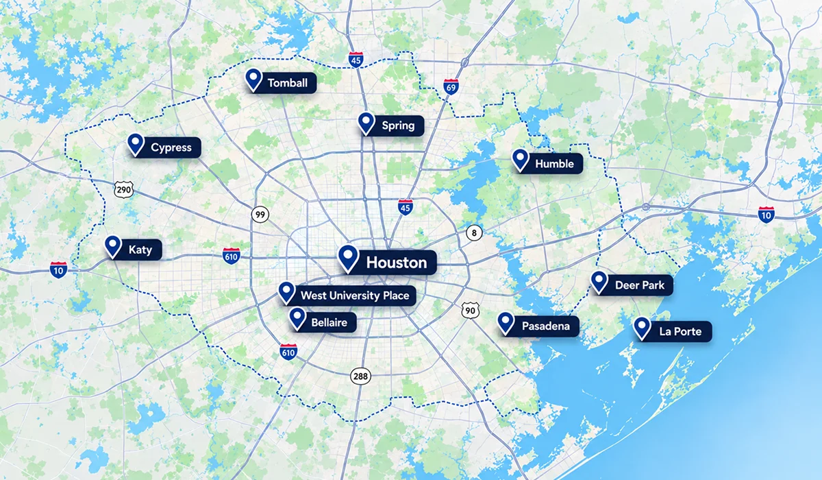 Our Service Areas Across Greater Houston 05